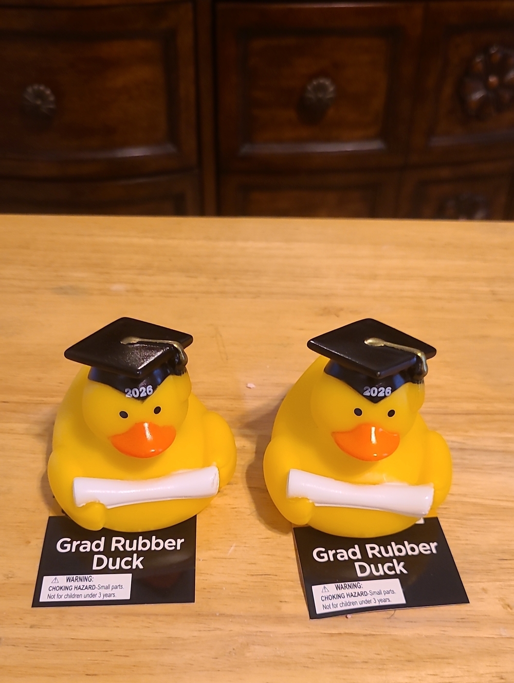 Set Of 2 Graduation Rubber Duck  - Yellow with Black Cap (2026)